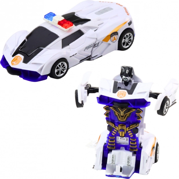 Autó robot 2 az 1-ben sportos rendőrségi jármű