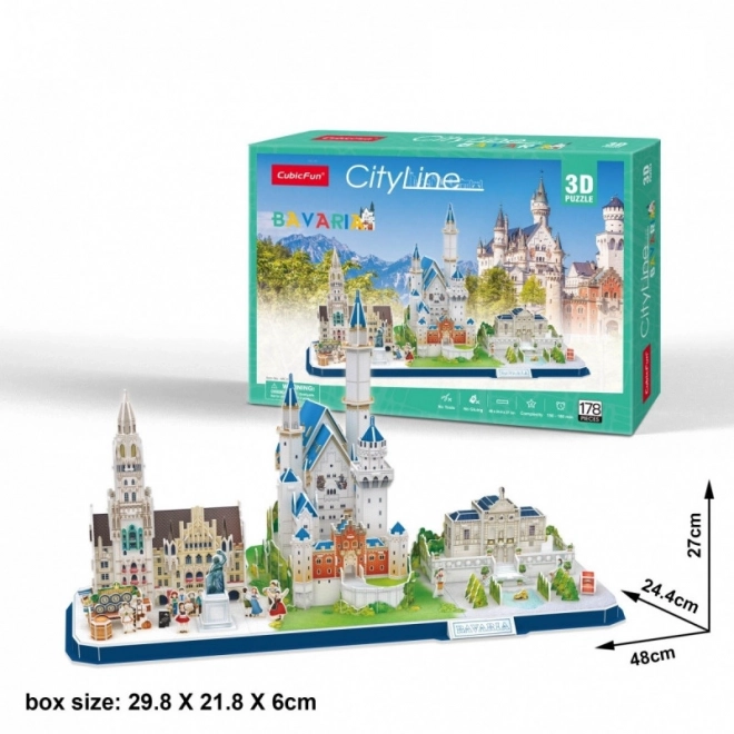 Bajorország 3D Puzzle Város Panoráma