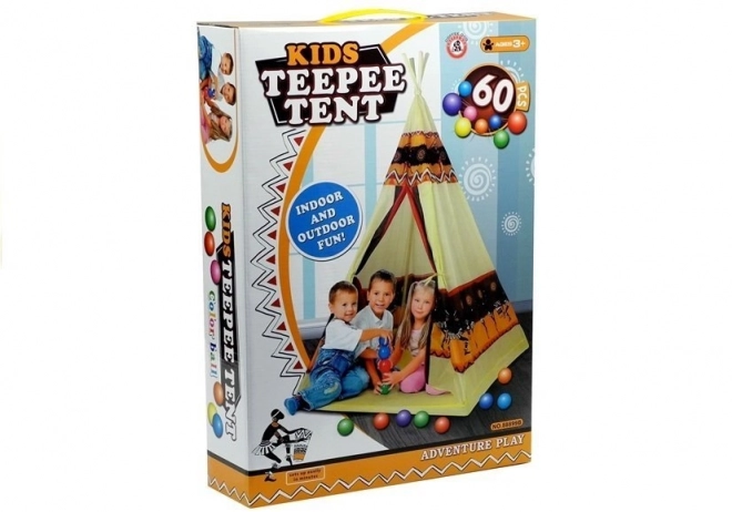 Indián tipi játszósátor 60 labdával