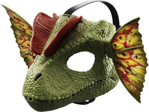 Dilophosaurus maszk Jurassic World hangeffektekkel és vízeffektussal