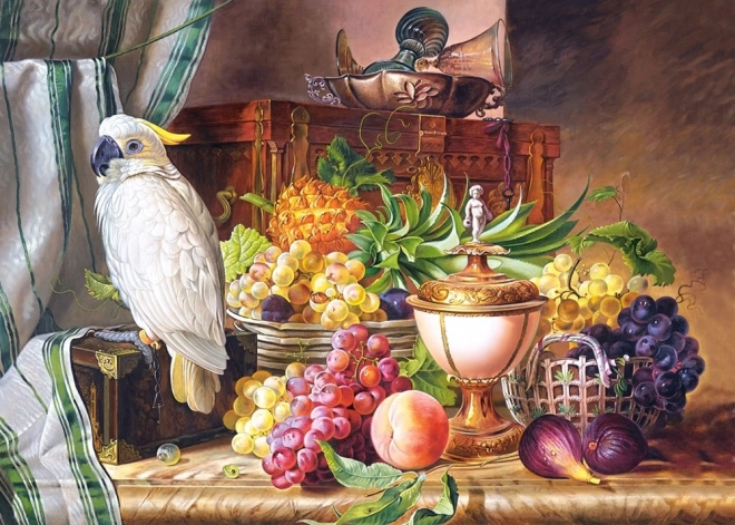 Puzzle 3000 darabos Csendélet papagájjal, Josef Schuster
