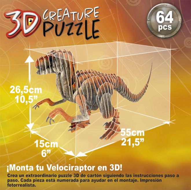 Educa 3D Velociraptor puzzle 64 darabos