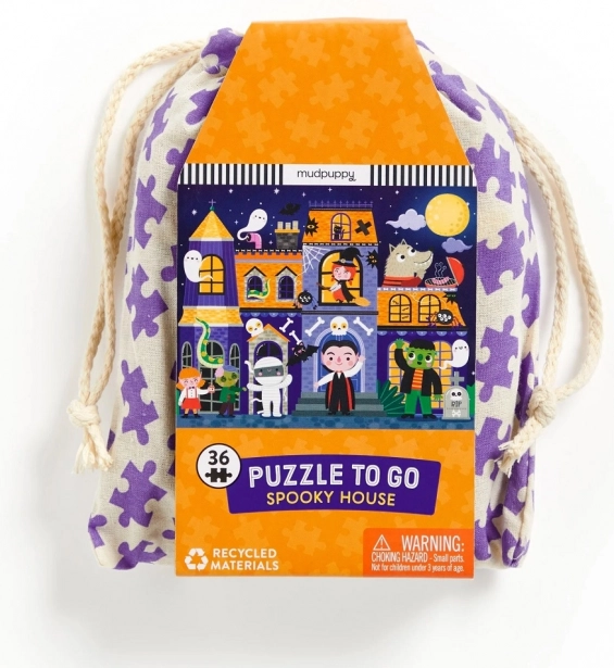 Mudpuppy Szellemház puzzle szövetzsákban
