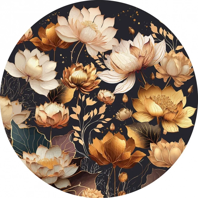Kerek puzzle Flowers: Arany virágok 500 darab