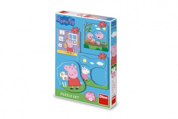 Dino bébi puzzle peppa malac és családja 3 az 1-ben