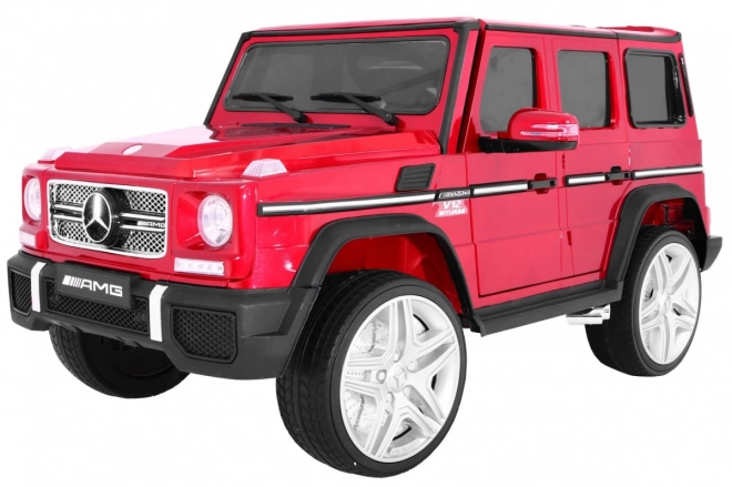 Mercedes AMG G65 Akkumulátoros játékautó gyerekeknek Piros + festett + csomagtartó + fények Hangok