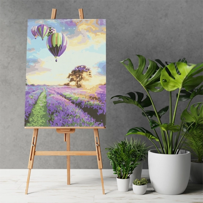 Lavendula mező szám szerinti festés vászonkép 50x40 cm