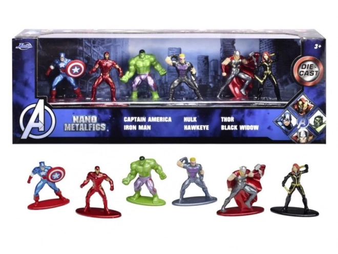 Avengers fém figura készlet 6 db 4 cm