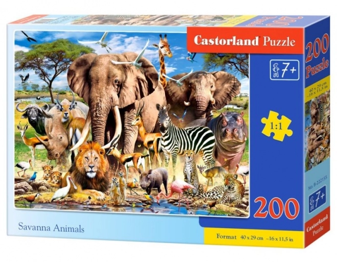 Savanna állatok 200 darabos puzzle