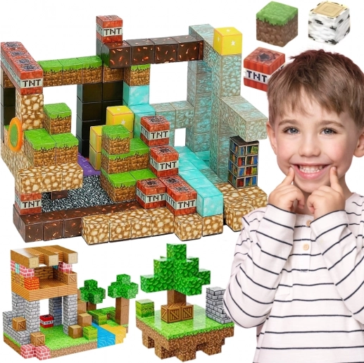 Woopie mágneses építőkockák – 3D mágneses kockák, oktató készlet 63 db