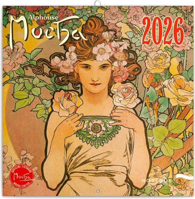 Jegyzetfüzet naptár Alfons Mucha 2026