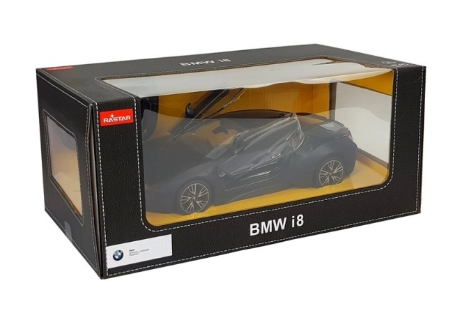 Autó R/C BMW i8 Rastar 1:14 fekete automata ajtó