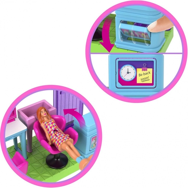Barbie Mini BarbieLand - Fodrászszalon mozgatható mini Barbie babával