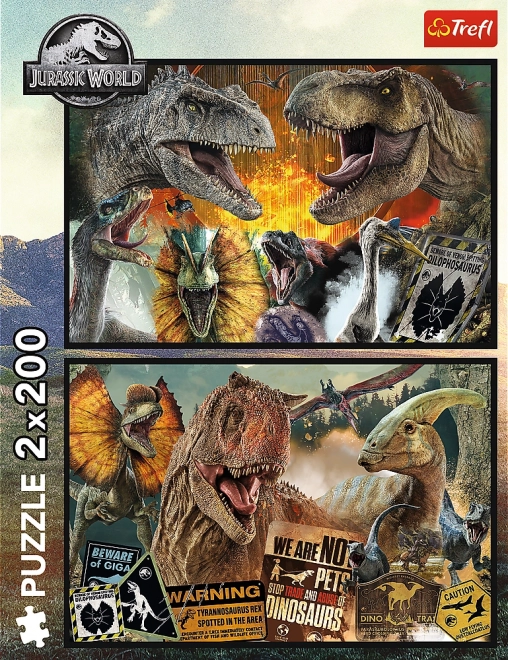 Jurassic World - őskori világ puzzle 2x200 darabos készlet