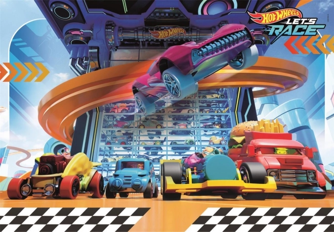 Hot Wheels színes puzzle gyerekeknek 104 darabos