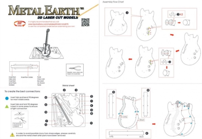 metal earth 3D gitár puzzle