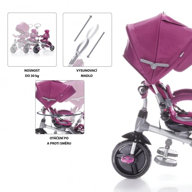 CitiGO háromkerekű tricikli Mulberry Pink