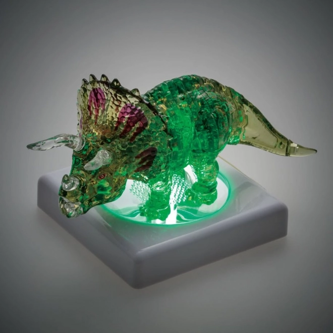 3D kristály kirakó Triceratopsz borjúval