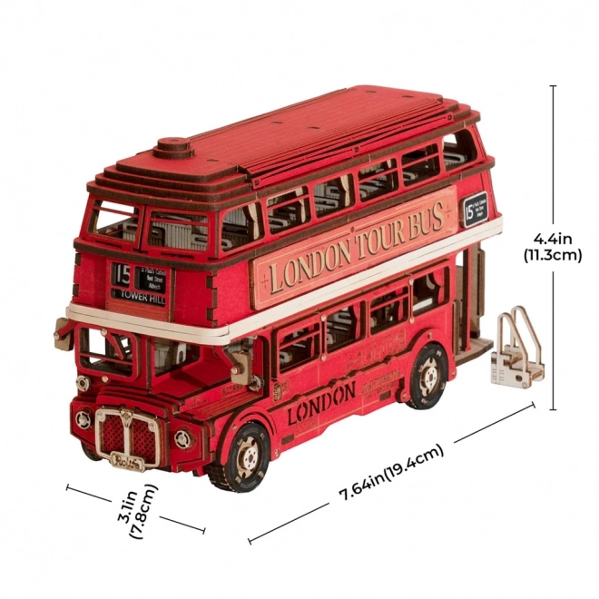 3D fa puzzle londoni emeletes busz