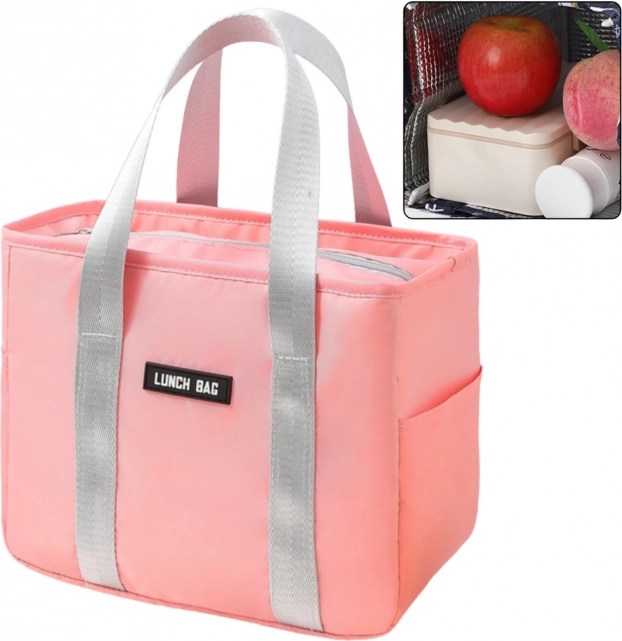 Rózsaszín 24 cm ételizoláló táska