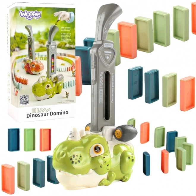 Színes Dinoszaurusz Domino vonat zöld