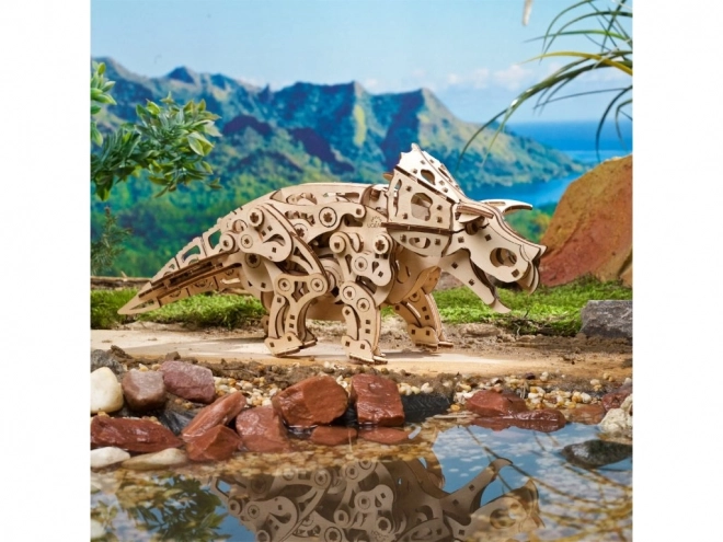 Ugears Triceratops mechanikus fa puzzle