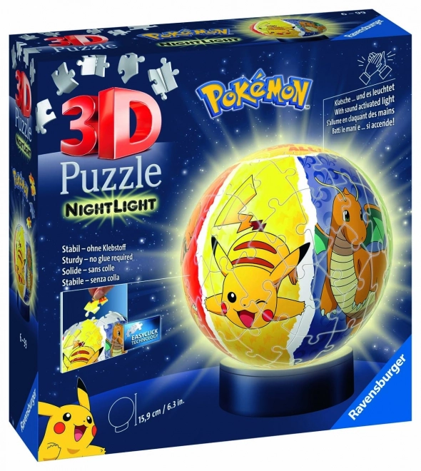 Pokémon 3D puzzle világító gömb