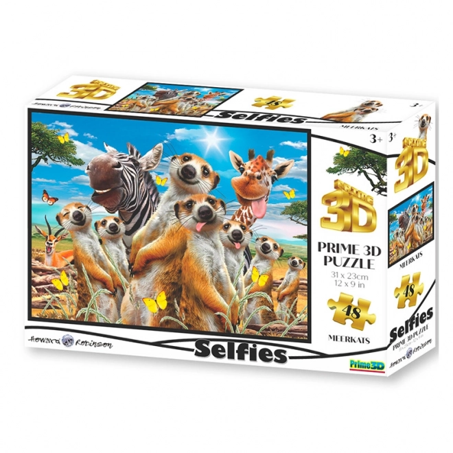 Surikáta szelfi 3D puzzle - 48 darab