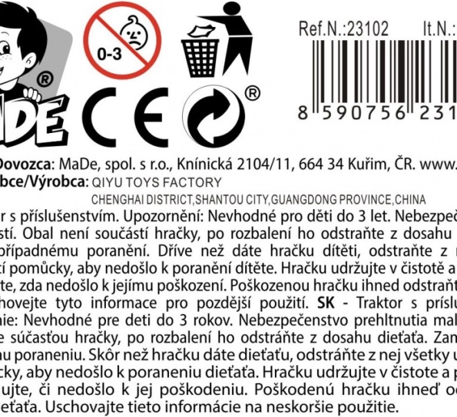 Traktor utánfutóval lendkerekes gyerekeknek
