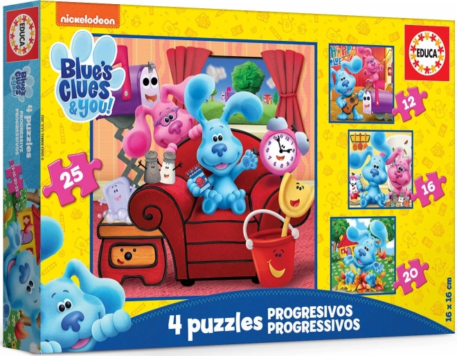 Blue nyomai 4 az 1-ben puzzle készlet