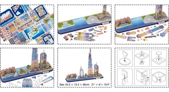 Világító 3D puzzle CityLine panoráma: Dubaj