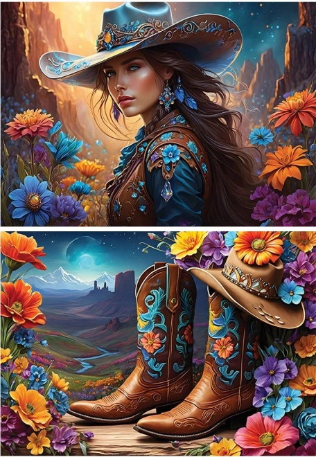 Puzzle Farmárka és Cipők 2x500 darab