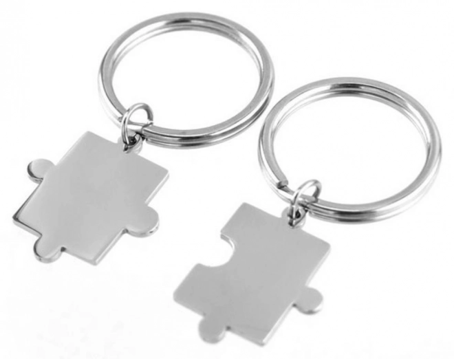 Acél puzzle kulcstartók 2 db