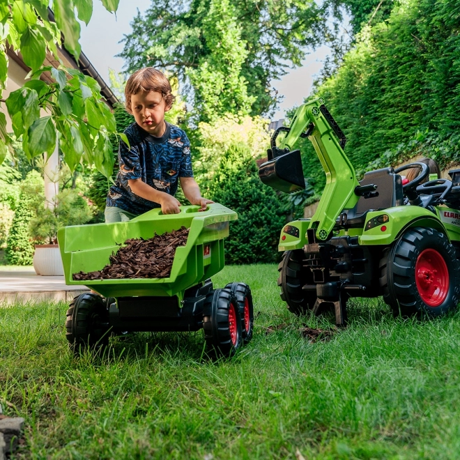 Traktor pedálos Class Atiom 430 zöld első és hátsó kanállal