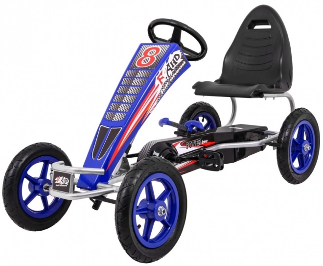 Gokart Full Ahead AIR pedálokkal gyerekeknek 3+ Kék + Ülésállítás + Felfújható kerekek + Kézifék