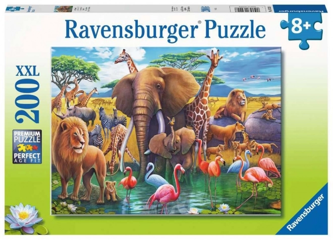 Állatok az itatónál XXL puzzle 200 darabos