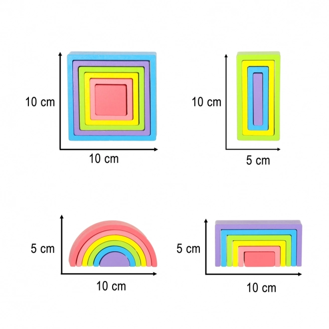 Fa Montessori szivárvány puzzle