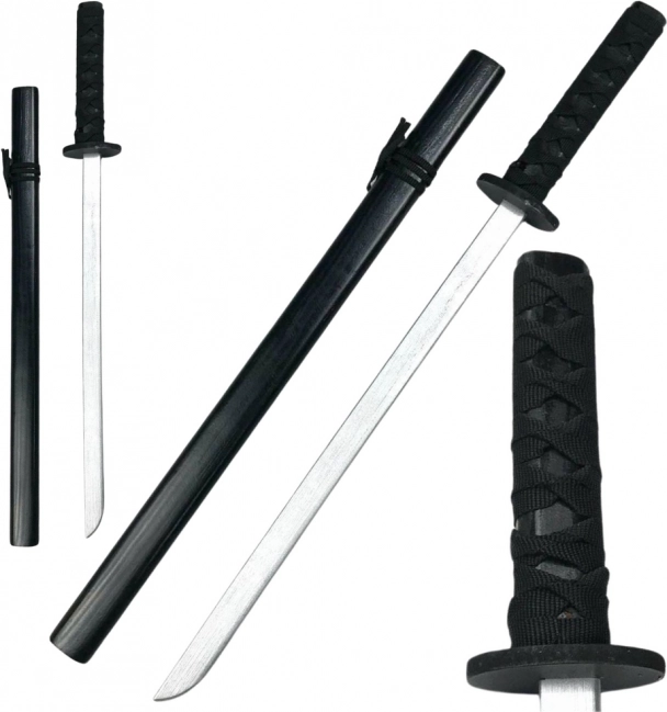 Fekete 70 cm-es fa edző katana