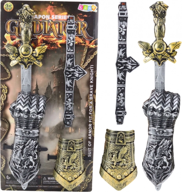 Gyermek gladiátor készlet karddal, védővel és övvel