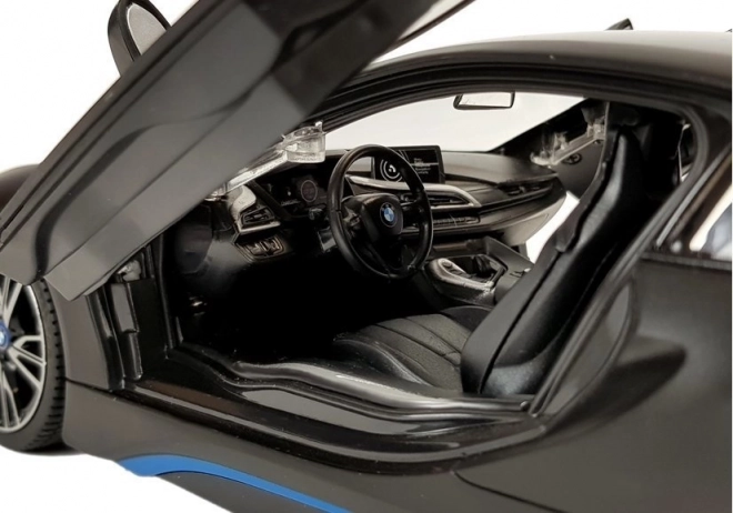 Autó R/C BMW i8 Rastar 1:14 fekete automata ajtó