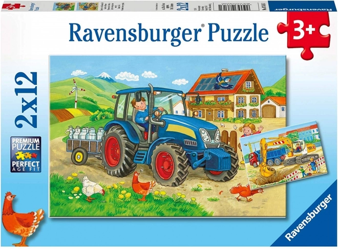 Építkezési helyszín puzzle 2x12 darabos