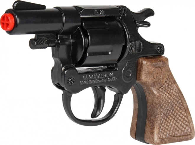 Fekete fémből készült rendőr revolver 8 lövéses