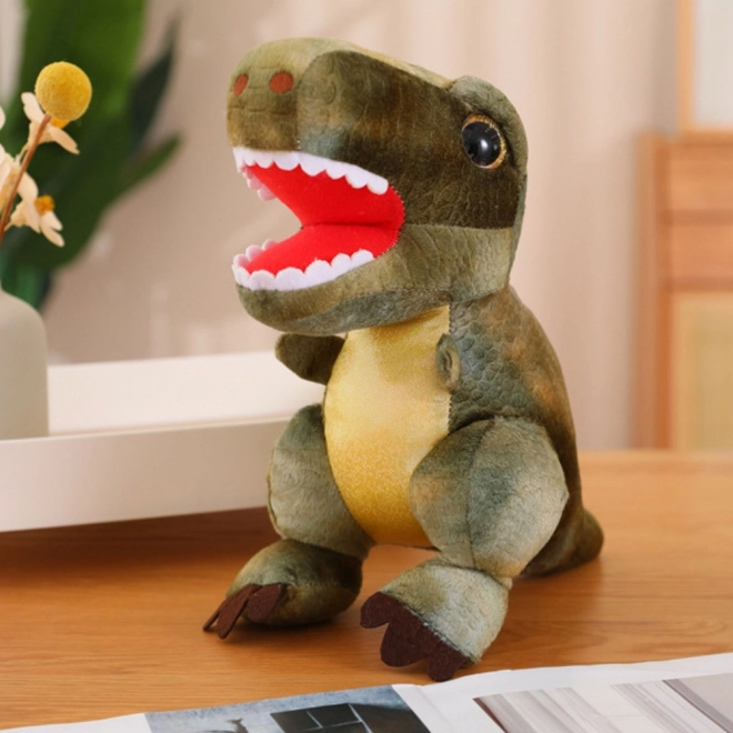 Plüss dinoszaurusz bőrszerű textúrával zöld 32 cm