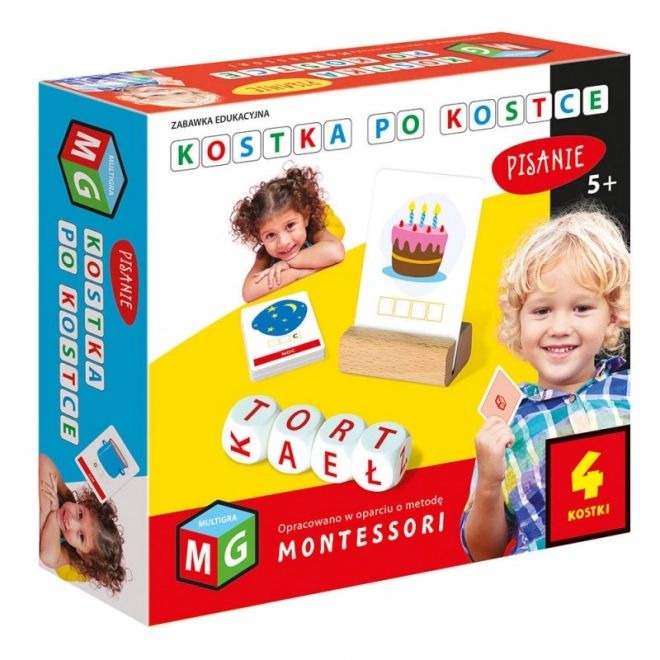 Montessori oktató játék kockáról kockára írás