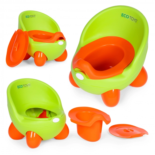 Gyerek bili levehető betéttel csúszásmentes lábakkal zöld ECOTOYS