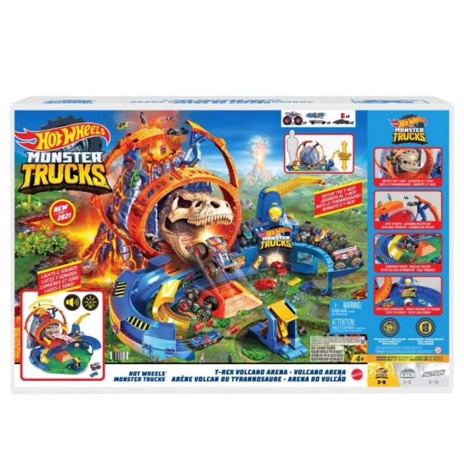 Hot Wheels t-rex vulkán kaszkadőr aréna