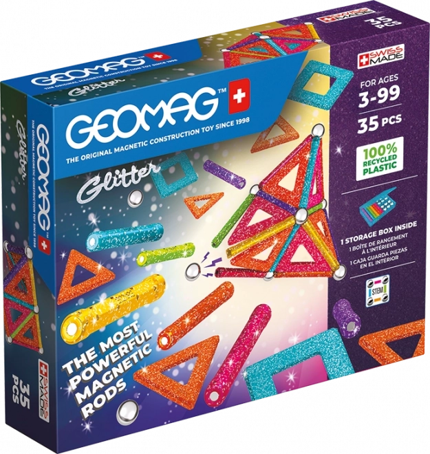 Geomag glitter mágneses építőjáték 35 darabos készlet