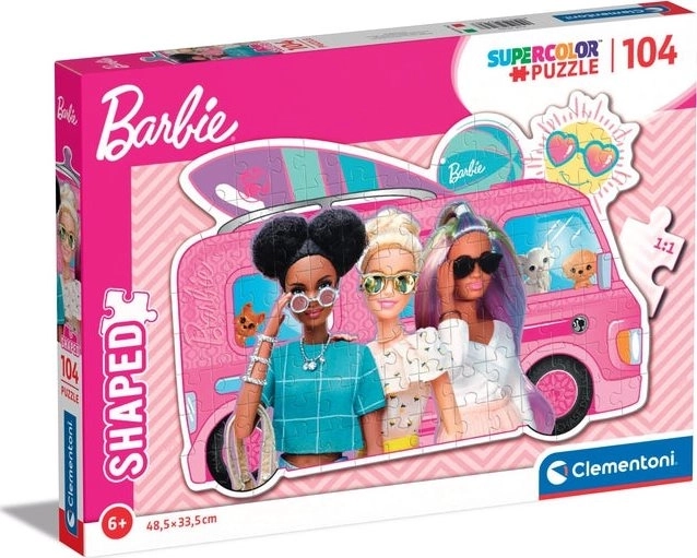 Clementoni kontúros puzzle Barbie kiránduláson 104 darab