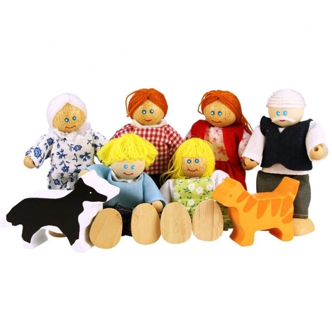 Fa családi bábukészlet - Bigjigs Toys