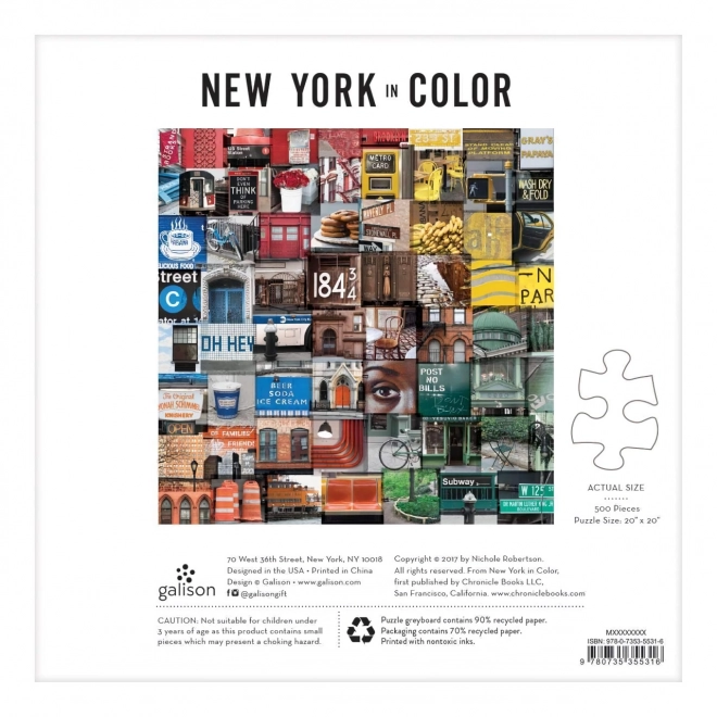 Galison puzzle színes New York 500 darabos